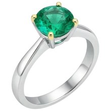 Afbeelding in Gallery-weergave laden, Gekleurde Steen Ring Bicolor 14K Goud met Smaragd – zijaanzicht