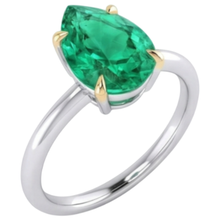 Afbeelding in Gallery-weergave laden, Luxe Colombiaanse Smaragd Gekleurde Steen Ring 2 karaat – zijaanzicht