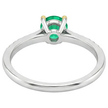 Afbeelding in Gallery-weergave laden, Smaragd Sieraadsteen Ring 1-karaat Bicolor 14K Goud – achteraanzicht