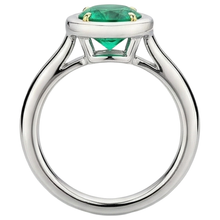 Afbeelding in Gallery-weergave laden, Edelsteen Ring 14 Karaat Tweekleurig Goud met Smaragd – achteraanzicht