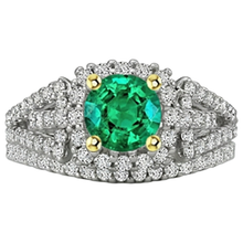 Afbeelding in Gallery-weergave laden, Smaragd Edelsteen Ring – hoekaanzicht