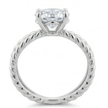 Afbeelding in Gallery-weergave laden, Trouwring met gespleten schacht, solitaire met uit de aarde gewonnen diamant van 3 ct, Witgoud 14K