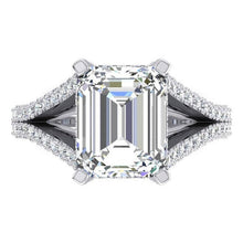 Afbeelding in Gallery-weergave laden, Gespleten Schacht Smaragd Natuurlijk Diamant Ring