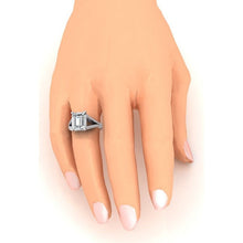Afbeelding in Gallery-weergave laden, Gespleten Schacht Smaragd Natuurlijk Diamant Ring