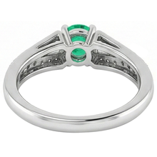 Afbeelding in Gallery-weergave laden, Gespleten schacht ronde groene smaragd ring 1,75 karaat witgoud 14K