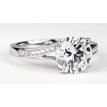 Afbeelding in Gallery-weergave laden, Gespleten Schacht Verlovingsring 2,50 Karaat Ronde Echt Diamant Wit Goud 14K
