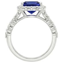 Afbeelding in Gallery-weergave laden, Royal Blue Saffier Sieraadsteen Ring – bovenaanzicht