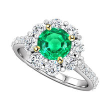 Afbeelding in Gallery-weergave laden, Luxe Smaragd Edelsteen Ring 2 karaat – hoofdaanzicht