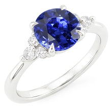 Afbeelding in Gallery-weergave laden, Gouden 5ct Natuurlijke uit de aarde gewonnen Diamanten Saffieren Ring
