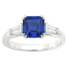 Afbeelding in Gallery-weergave laden, echte asscher diamant 2.50karaat ring close-up detail