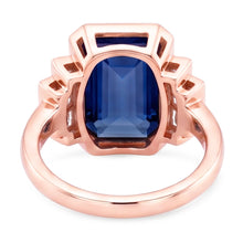 Afbeelding in Gallery-weergave laden, Gouden Edelsteen Ring Smaragd Saffier & Baguette Diamanten 3,50 Karaat