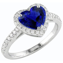 Afbeelding in Gallery-weergave laden, echte heart saffier 3.50karaat ring zijaanzicht