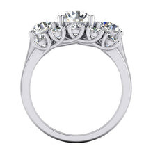 Afbeelding in Gallery-weergave laden, Gouden Ronde Natuurlijk Diamanten Ring en Band Set Trellis Instelling