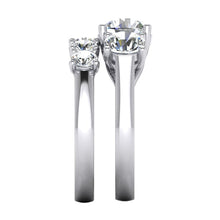 Afbeelding in Gallery-weergave laden, Gouden Ronde Natuurlijk Diamanten Ring en Band Set Trellis Instelling