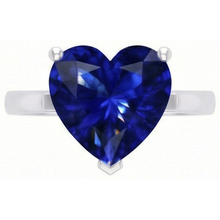 Afbeelding in Gallery-weergave laden, echte heart saffier 2karaat ring zijaanzicht