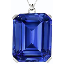 Afbeelding in Gallery-weergave laden, IGI GECERTIFICEERDE Gouden Solitaire Hanger Smaragd Ceylon Kleur Saffier Met Oogje 5.50 Karaat