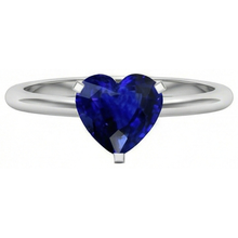 Afbeelding in Gallery-weergave laden, echte heart saffier 2karaat ring zijaanzicht