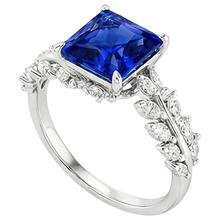 Afbeelding in Gallery-weergave laden, echte princess saffier 4karaat ring bovenaanzicht