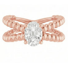 Afbeelding in Gallery-weergave laden, Gouden Solitaire Ring Old Mine Cut Natuurlijke uit de aarde gewonnen Diamant Kralen Stijl 3 Karaat