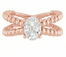 Afbeelding in Gallery-weergave laden, Gouden Solitaire Ring Old Mine Cut Natuurlijke uit de aarde gewonnen Diamant Kralen Stijl 3 Karaat