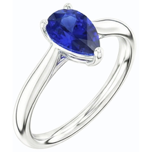 Afbeelding in Gallery-weergave laden, echte pear saffier 1.50karaat ring close-up detail