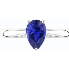 Afbeelding in Gallery-weergave laden, echte pear saffier 1.50karaat ring op wit
