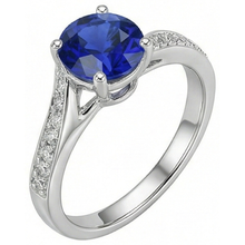 Afbeelding in Gallery-weergave laden, echte round diamant 3karaat ring vooraanzicht