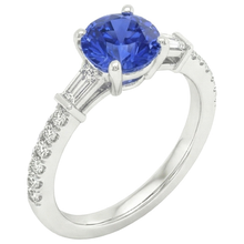 Afbeelding in Gallery-weergave laden, echte round diamant 3karaat ring vooraanzicht
