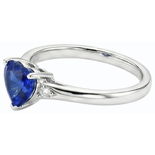 Afbeelding in Gallery-weergave laden, Gouden hart Solitaire natuurlijke blauwe saffier ring 1 karaat