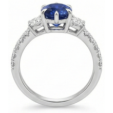 Afbeelding in Gallery-weergave laden, Gouden jubileum Solitaire blauwe saffier met accenten Ring 4,50 karaat