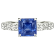 Afbeelding in Gallery-weergave laden, echte asscher diamant 2.75karaat ring zijaanzicht