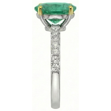 Afbeelding in Gallery-weergave laden, Designer Gekleurde Steen Ring 2 karaat – profielaanzicht