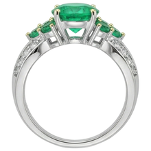 Afbeelding in Gallery-weergave laden, Luxe Colombiaanse Smaragd Gekleurde Steen Ring 2 karaat – bovenaanzicht
