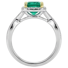 Afbeelding in Gallery-weergave laden, Fijne Smaragd Edelsteen Ring 2,50 karaat Bicolor 14K Goud – achteraanzicht