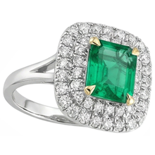 Afbeelding in Gallery-weergave laden, Elegant Gekleurde Steen Ring 2 karaat – hoekaanzicht