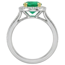Afbeelding in Gallery-weergave laden, Colombiaanse Smaragd Edelsteen Ring 2,50 karaat Bicolor 14K Goud – bovenaanzicht