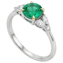 Afbeelding in Gallery-weergave laden, High-end Fijne Smaragd Gekleurde Steen Ring 2 karaat – zijaanzicht