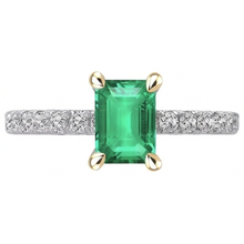 Afbeelding in Gallery-weergave laden, Smaragd Gekleurde Steen Ring – hoekaanzicht