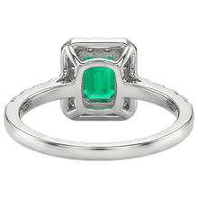 Afbeelding in Gallery-weergave laden, Smaragd Edelsteen Ring 2 karaat 14 Karaat Tweekleurig Goud – detailaanzicht