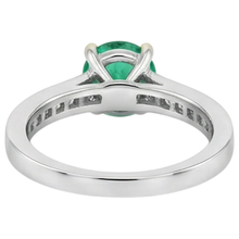 Afbeelding in Gallery-weergave laden, Fijne Smaragd Rond Geslepen Gekleurde Steen Ring in Bicolor 14K Goud – detailaanzicht