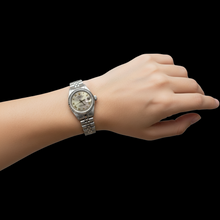 Afbeelding in Gallery-weergave laden, Grijze Romeinse wijzerplaat Rolex Datumjust Dames rand Jubileum roestvrij staal