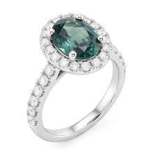 Afbeelding in Gallery-weergave laden, Groene Saffier Cocktail Ring