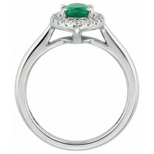 Afbeelding in Gallery-weergave laden, Groene smaragd en Natuurlijke echte diamant ( niet in het laboratorium gekweekt ) 3.75 karaat verlovingsring goud wit 14K