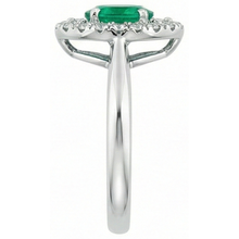 Afbeelding in Gallery-weergave laden, Groene smaragd en Natuurlijke echte diamant ( niet in het laboratorium gekweekt ) 3.75 karaat verlovingsring goud wit 14K