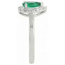 Afbeelding in Gallery-weergave laden, Groene smaragd en Natuurlijke echte diamanten ( niet in een laboratorium gekweekt ) 5 ct jubileumring 14K witgoud nieuw