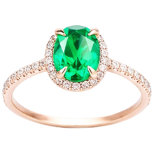 Afbeelding in Gallery-weergave laden, Trouwring met Groene Smaragd GIA en Natuurlijke uit de aarde gewonnen Diamant 5.45 Karaat