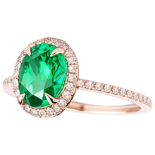 Afbeelding in Gallery-weergave laden, Trouwring met Groene Smaragd GIA en Natuurlijke uit de aarde gewonnen Diamant 5.45 Karaat