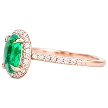 Afbeelding in Gallery-weergave laden, Trouwring met Groene Smaragd GIA en Natuurlijke uit de aarde gewonnen Diamant 5.45 Karaat
