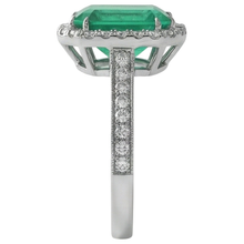 Afbeelding in Gallery-weergave laden, Groene Smaragd GIA en Natuurlijke uit de aarde gewonnen Diamanten Trouwring Witgoud Sieraden 21.50 Ct