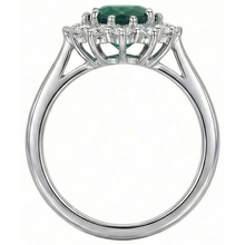 Afbeelding in Gallery-weergave laden, Groene smaragd met Natuurlijke echte diamanten ( niet in een laboratorium gekweekt ) verlovingsring 3.50 karaat witgoud 14K